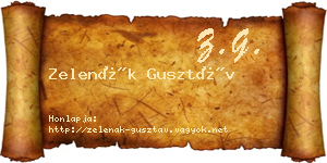 Zelenák Gusztáv névjegykártya